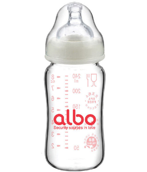 愛(ài)樂(lè)寶寬口初生玻璃奶瓶240ml