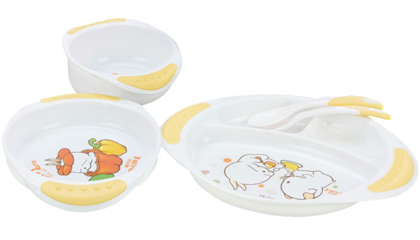 矇矇兔黃色親子餐具禮盒