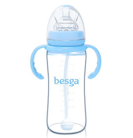 貝仕嘉寬口弧身玻璃奶瓶240ML