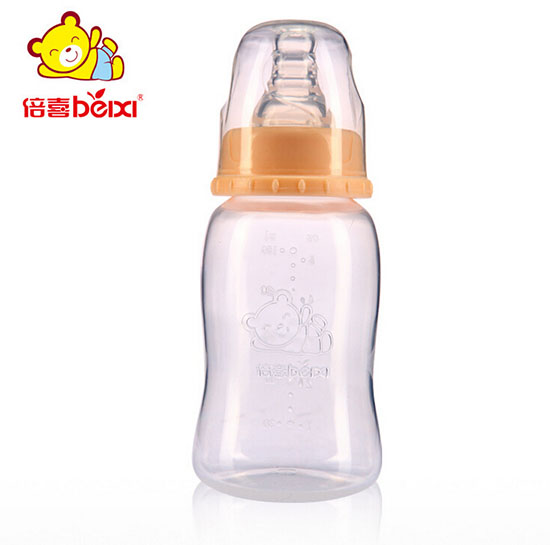 倍喜標(biāo)口直身PP奶瓶150ML無柄(杏色)