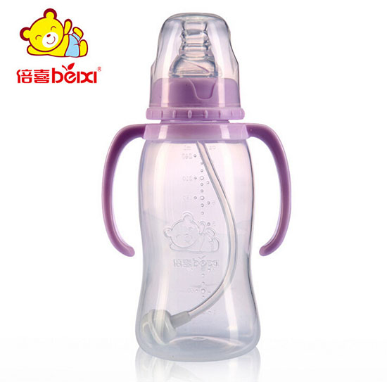 倍喜標(biāo)口直身PP奶瓶240ML(紫色)
