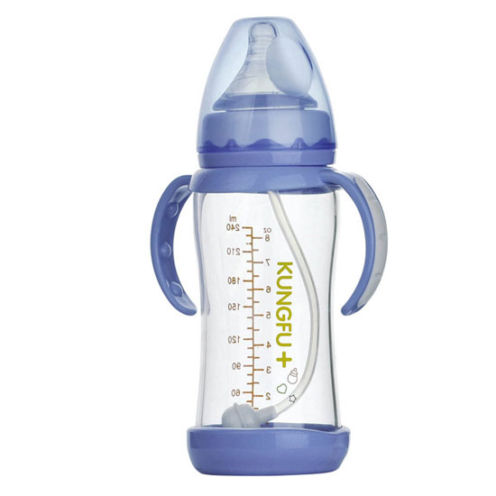 功夫?qū)氊惥с@玻璃寬口防摔自動大奶瓶