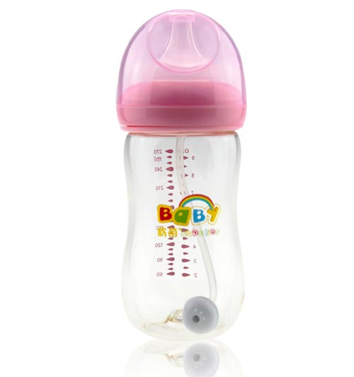 欣苗新升級蘑菇頭PA奶瓶270ml粉色