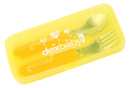 Dexbaby 直柄不銹鋼叉勺組小號(hào)黃色