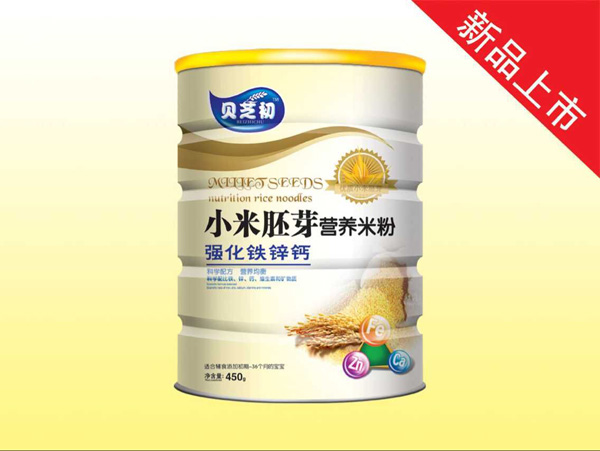 貝芝初強(qiáng)化鐵鋅鈣-小米胚芽營養(yǎng)米粉聽裝