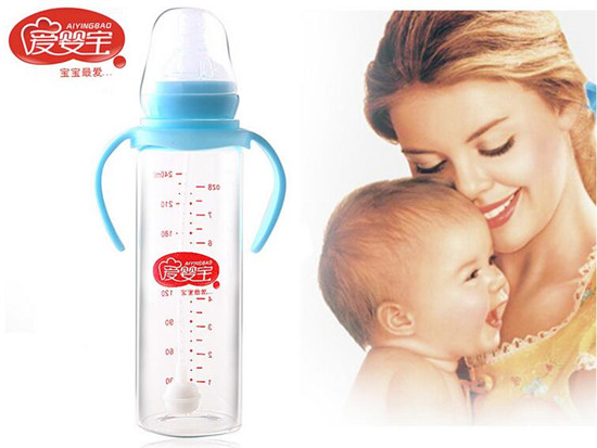愛(ài)嬰寶標(biāo)口徑晶鉆玻璃奶瓶240ml