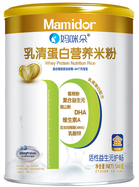 媽咪朵活性益生元護暢乳清蛋白營養(yǎng)米粉罐裝